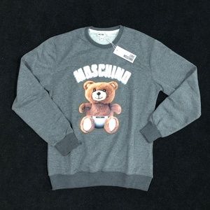 Moschino Women Gray Teddy Bear Sweatshirt Casual